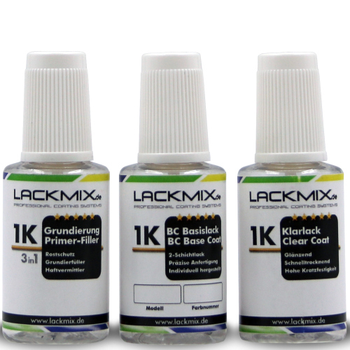 LH1X (H1X) Mojawe Beige Met / Lackstift für VW (Audi) / Autolack & Sets: 3er Set / Grund+Autolack+Klarlack / je 20ml