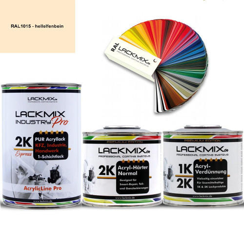 2K Lack RAL 1015 Hellelfenbein / RAL Acryl Express Einschichtlack / Alle Mengen & Sets / Lackmix